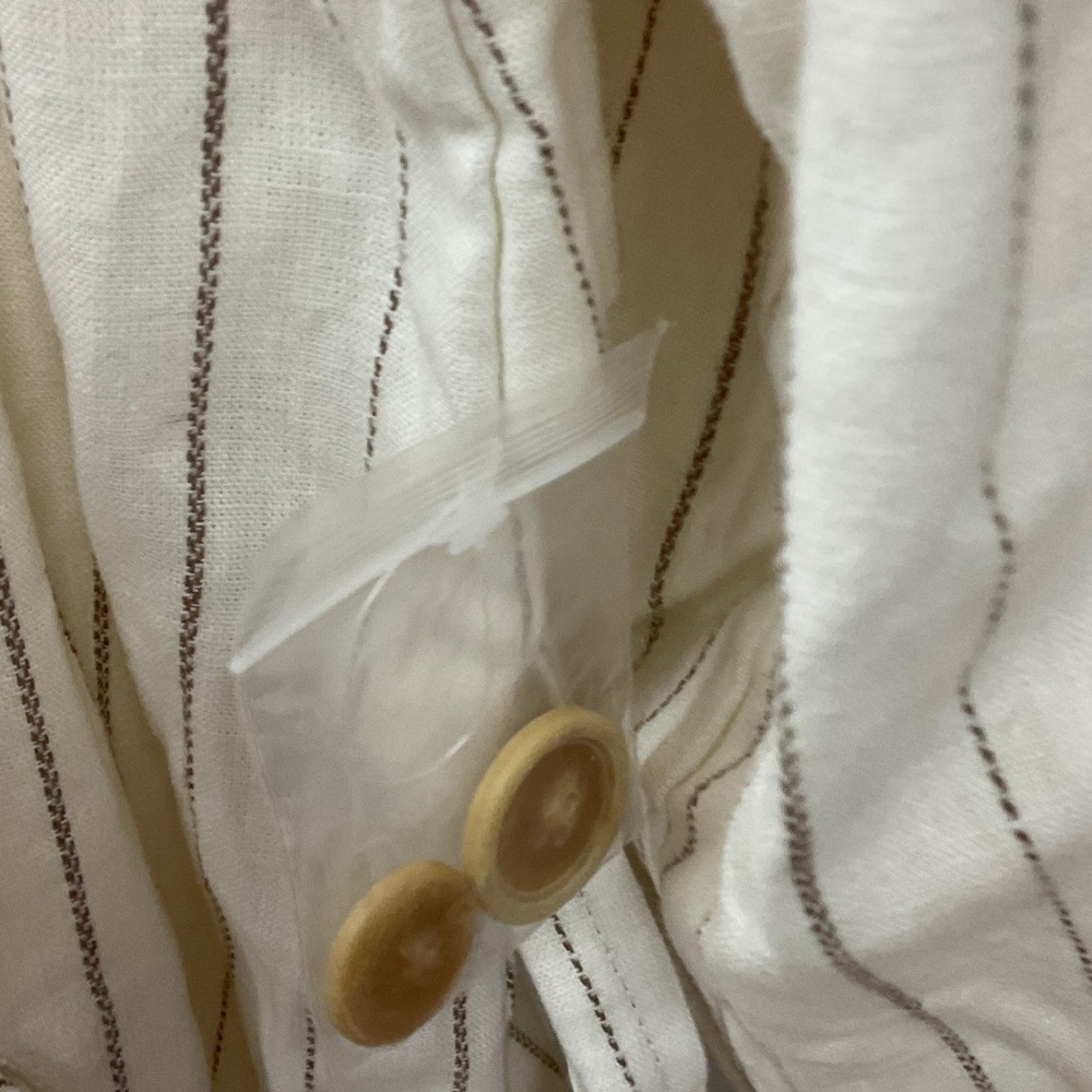 613 - We The Free NWOT Cream Striped Trench Coat, Size Medium - Picture 5 of 5